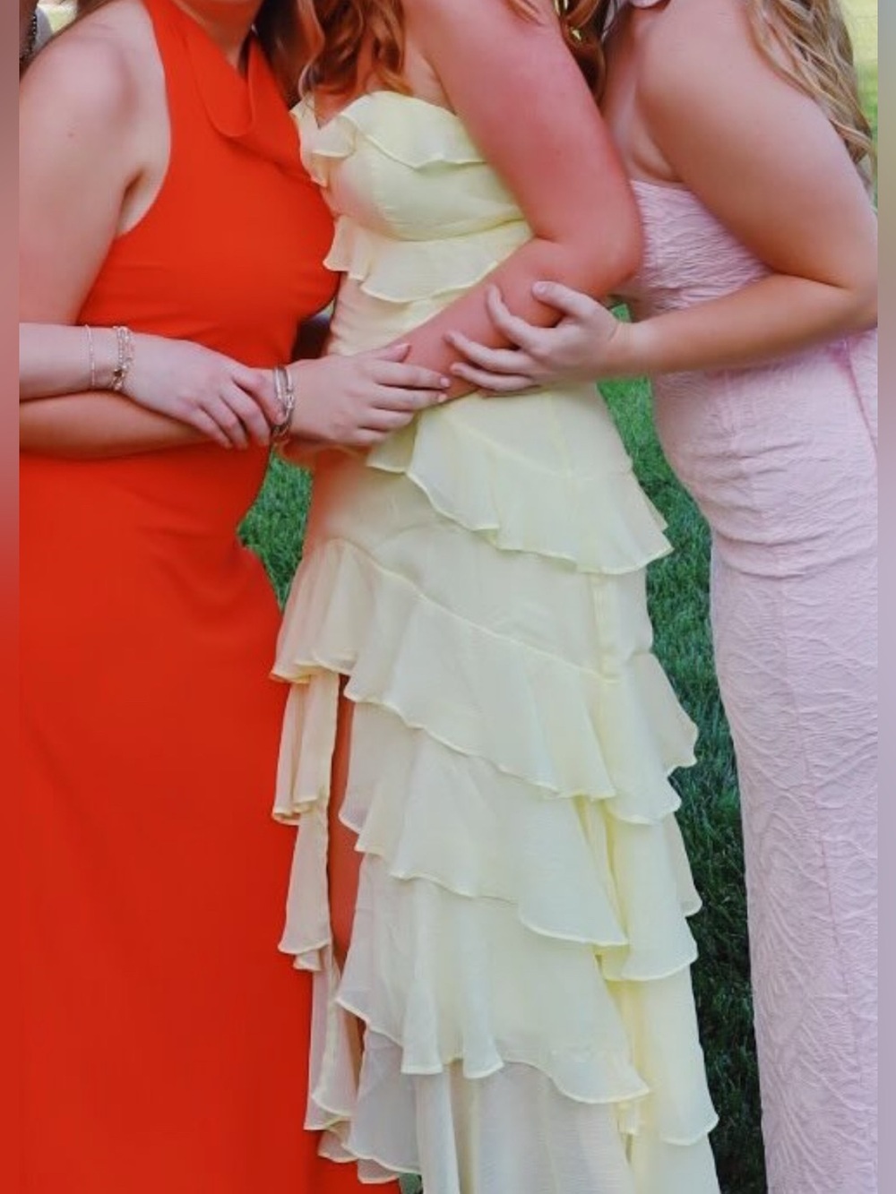 Yellow Tiered Ruffle High-Low Dress - Picture 2 of 2